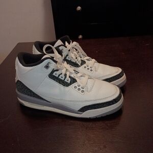 Jordan Kids White and Black Sneakers